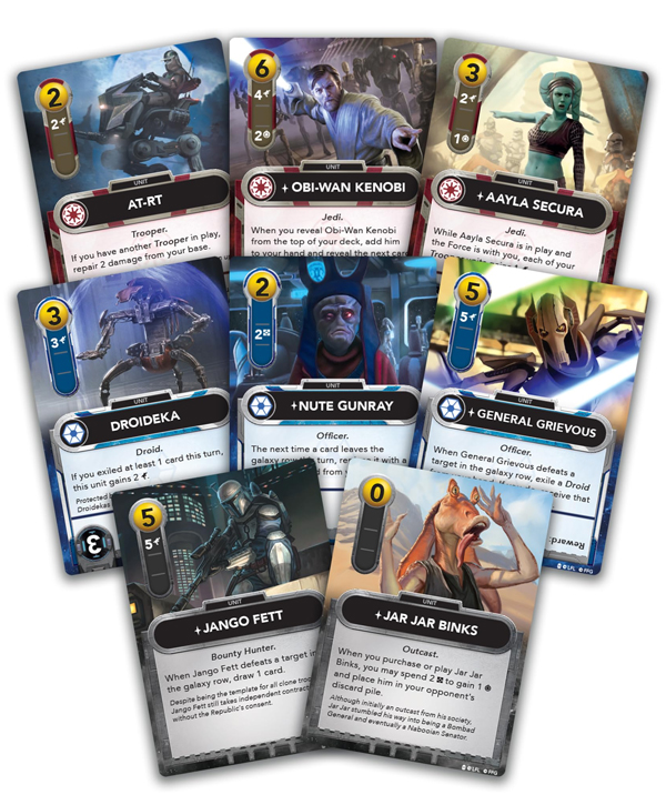 Contenuto Star Wars: The Deckbuilding Game – Clone Wars Edition
